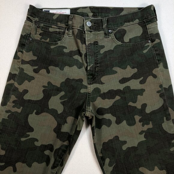 Gap Pants Women's 32x25 Green True Skinny Ankle High Rise Tapered Olive Camo‎ - Picture 4 of 16